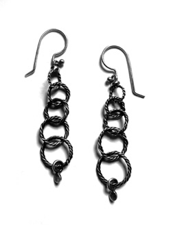 TWIST $130-sterling silver earrings with twisted wire links (1 3/4" long not including ear wire)